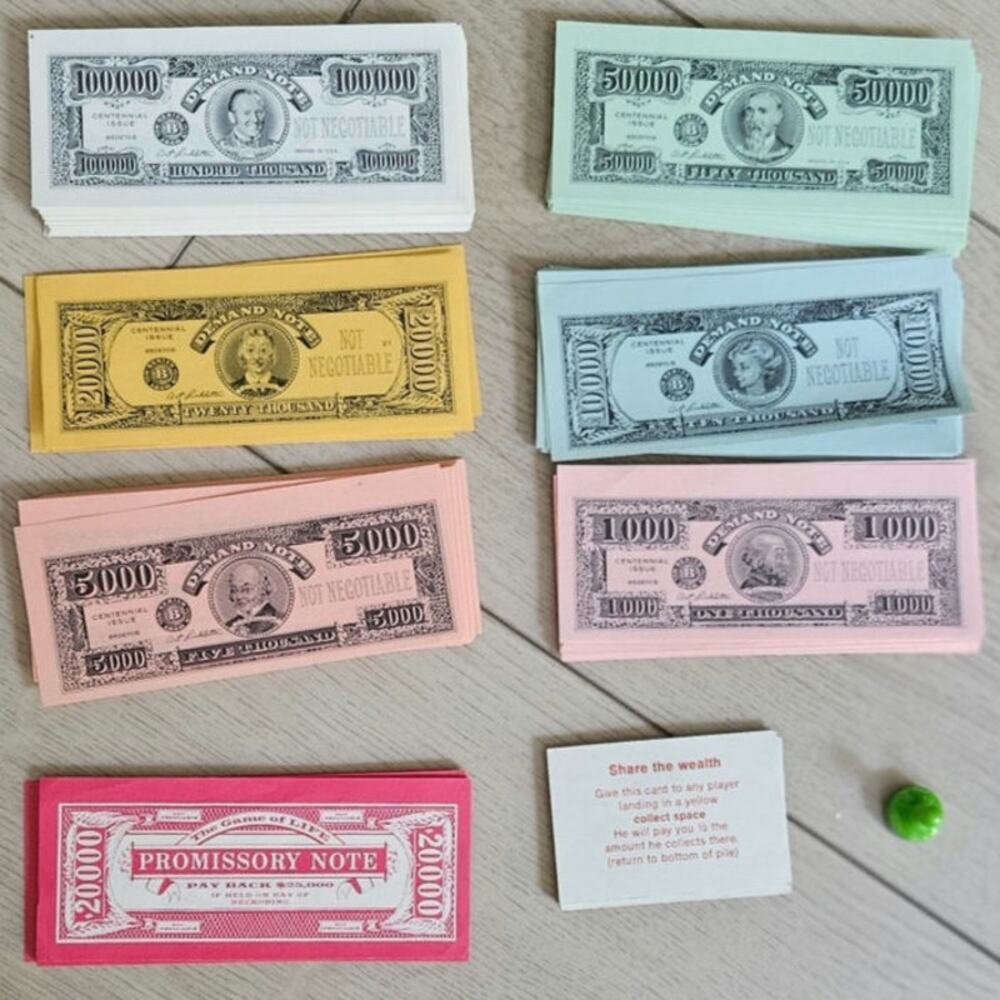 Vintage Hasbro Game of Life Replacement Parts | 1960s Money Cards Notes